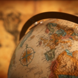 Europe-globe-close-up-map-antique-sepia-filtered-world